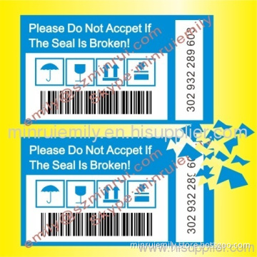 Custom Tamper Evident Barcode Labels As Shipping Labels 